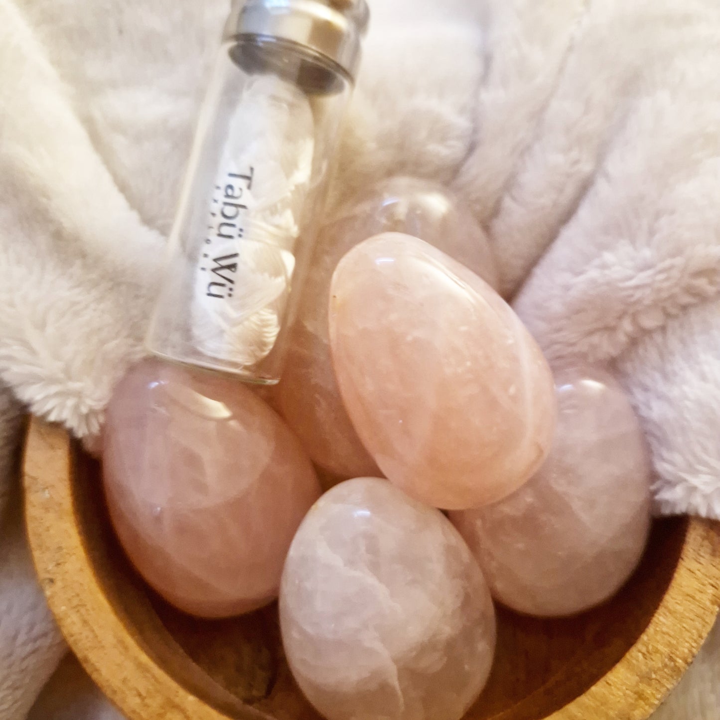 Yoni Egg - Drilled With String - Rose Quartz