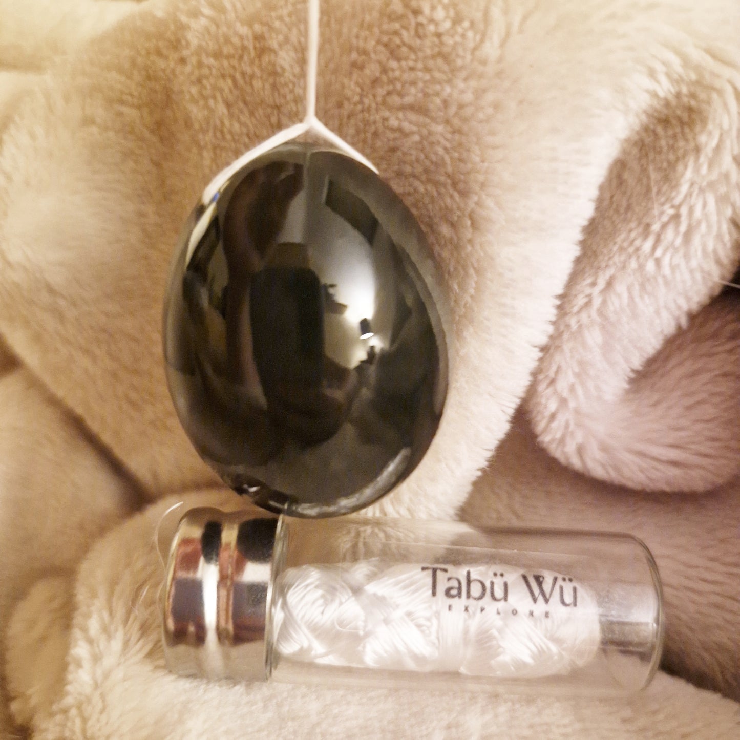Yoni Egg - Drilled With String - Nephrite Jade