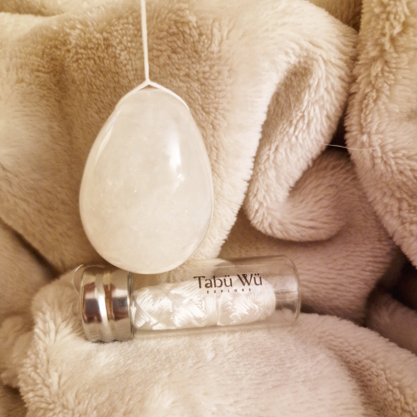 Yoni Egg - Drilled With String - Brazilian Clear Quartz